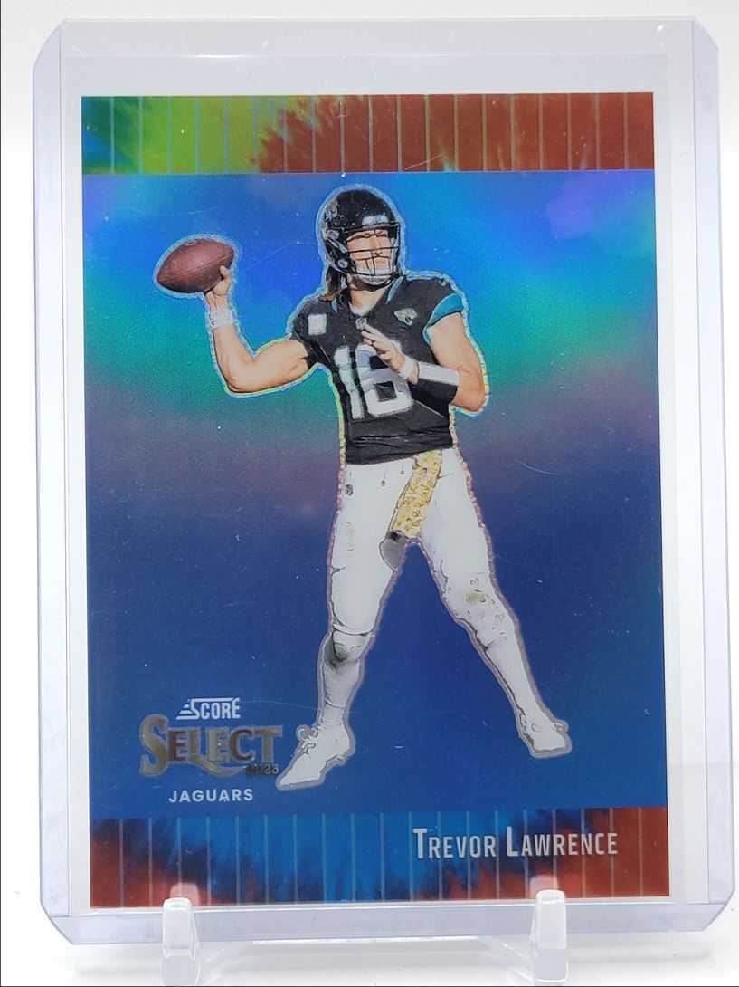 TREVOR LAWRENCE 2023 SELECT SCORE THROWBACK TIE-DYE PRIZM JAGUARS /25 Q1940