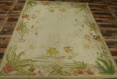 8'x10' New Stunning Floral Tropical Paradise Fish wool Needlepoint area rug