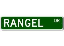 Rangel Drive Street Sign Personalized Custom Last Name Metal Sign - Aluminum