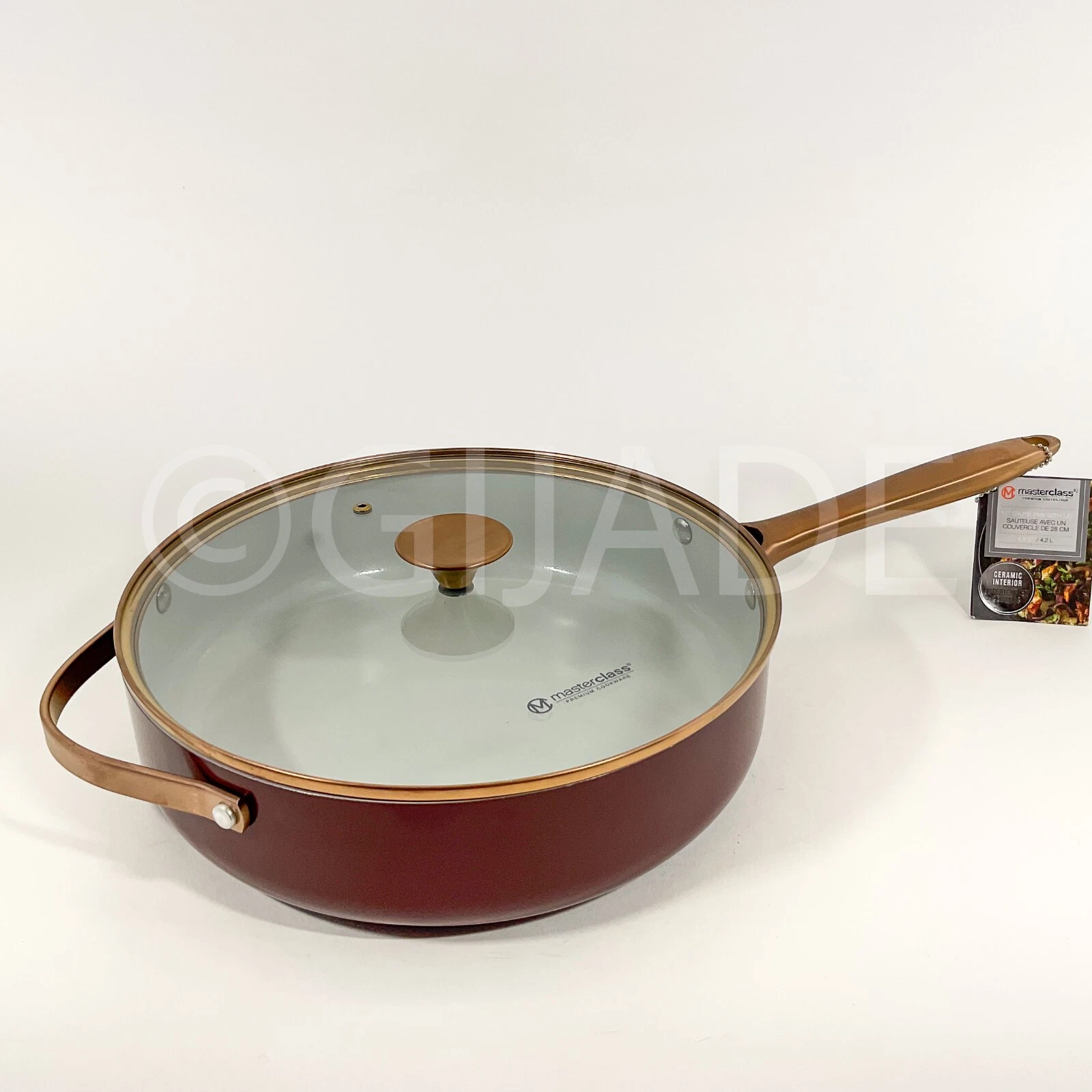 Masterclass Stainless Steel Copper Ceramic Coating Non-stick Saute Pan 11" New