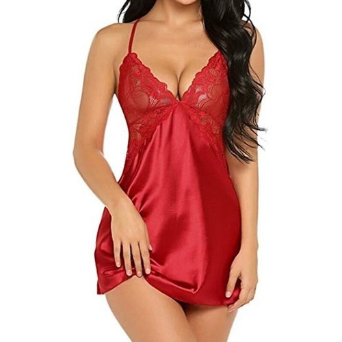 Lingerie Nightgown Robe Dress Nightdress Lace Babydoll Sexy Sleepwear Silk Women - Picture 17 of 51