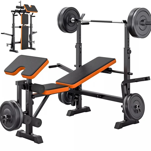 Multi Exercise Adjustable Folding Fitness Workout Bench with 7 Positions Fitness - Picture 2 of 51