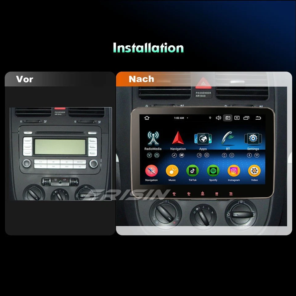 10,1" Android 14 Autoradio Navi Für VW Passat B6 Golf 5/6 Tiguan Jetta Skoda OPS - Bild 3 von 4