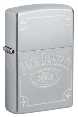 Zippo Satin Chrome Lighter With Engraved Jack Daniels Logo, 49653
