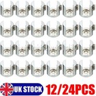 12-24Pcs Glass Shelf Support Clamp Brackets Clip Polished Chrome Shelves 4mm-8mm