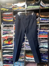 VTG 70s Wrangler Pants 36x30 Blue Flat Boot Cut Trousers Western Talon USA EXC