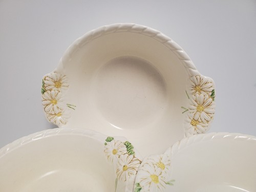 Metlox Poppytrail Sculptured Daisy Dinner Dish Lot of 3 Bowls Vintage - Picture 4 of 5