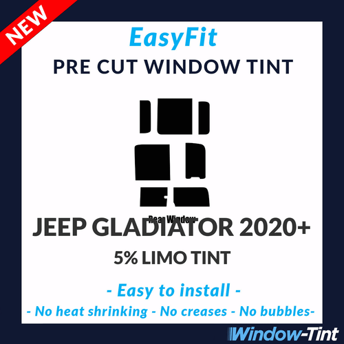 EasyFit Static Pre Cut Window Tint For Jeep Gladiator 2020 5% Limo Rear - Picture 1 of 3