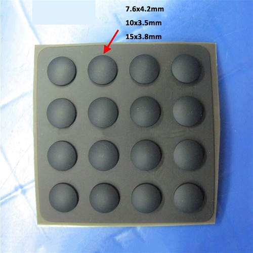 Round / Arc Silicone Rubber Feet Non Slip Anti Impact Black Self Adhesive Pads - Picture 12 of 12