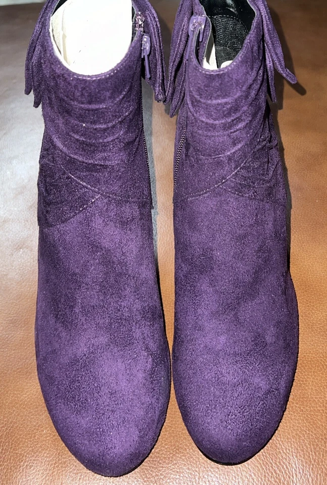 BOTÍN MUJER NEWPORT NEWS MORADO GAMUZA TACÓN TALLA 6 Foto 3 de 4