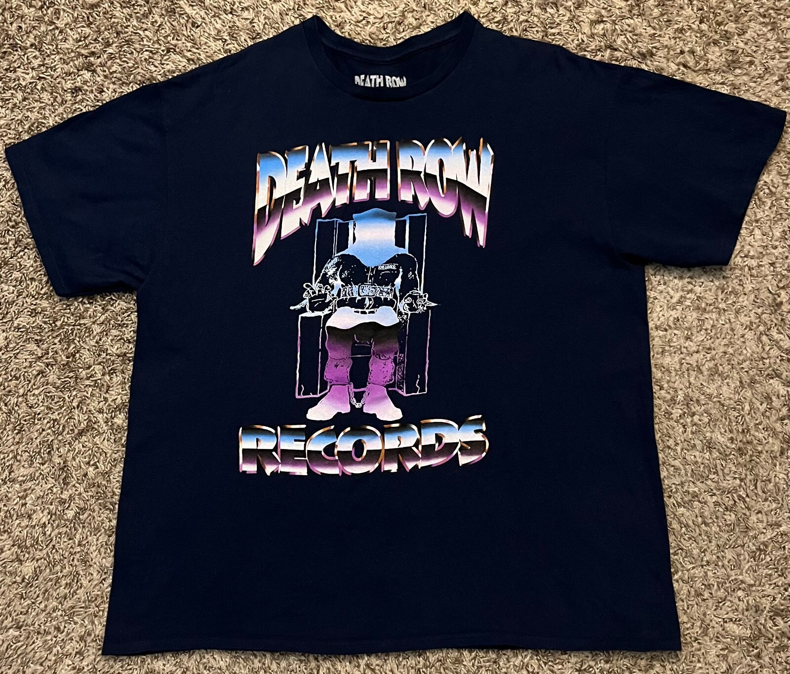 FILA T shirt uomo Death Row Records licenza ufficiale rap hip hop blu navy XL