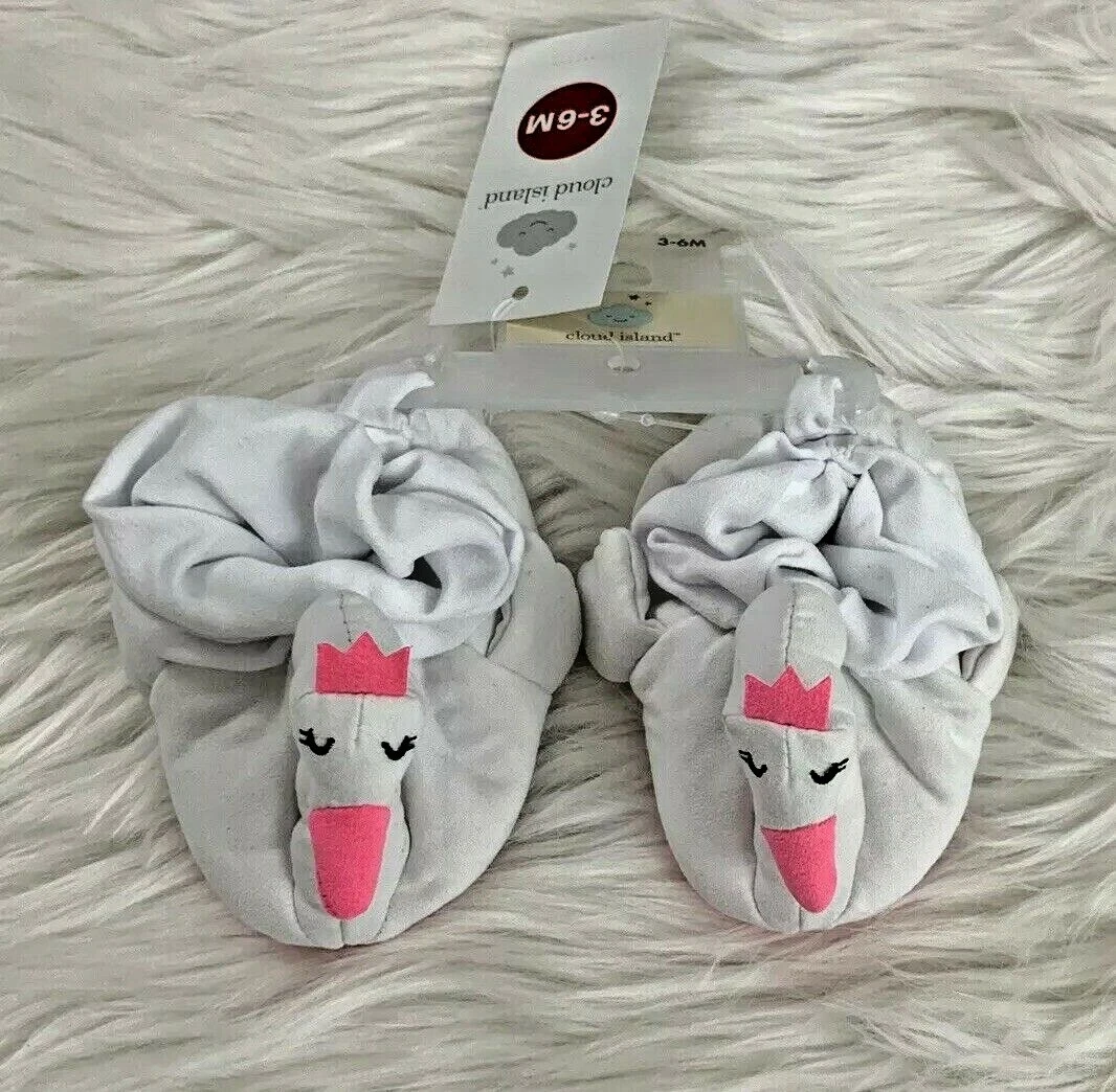 Baby Girls Swan Crib Shoes Cloud Island White 3 6 Months