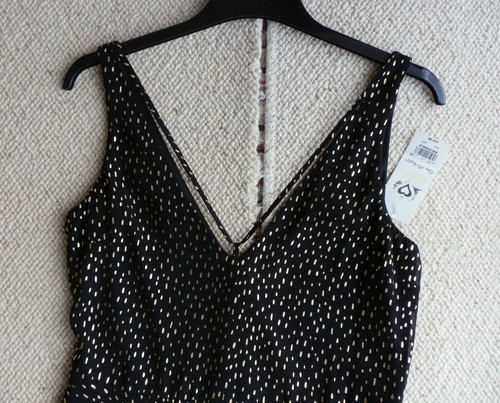 ABITO MISS SELFRIDGE NERO E ORO NUOVO CON ETICHETTE TAGLIA 10 PEZZI £39 - Foto 5 di 7