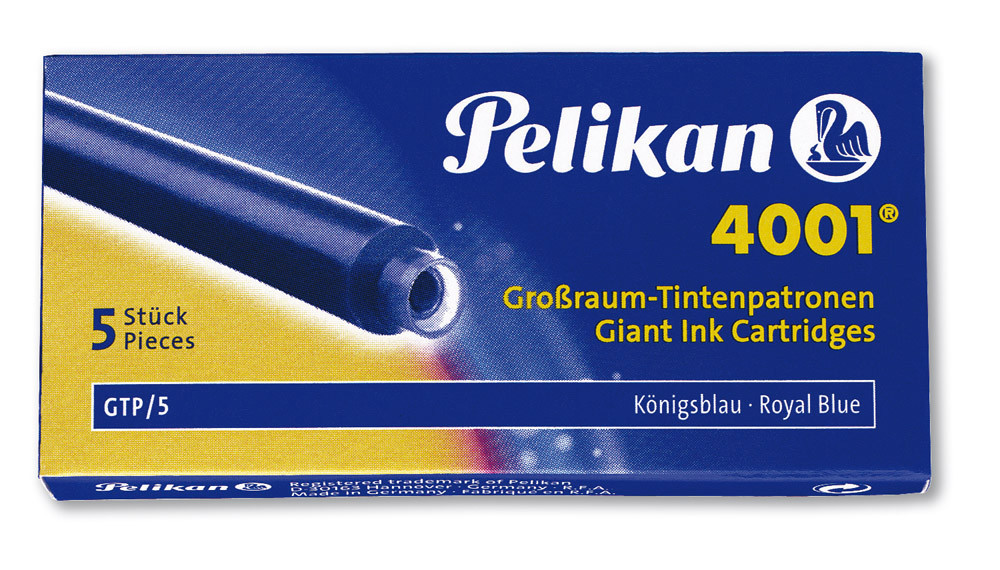 Pelikan 4001 Fountain Pen Ink Cartridges Refills - Royal Blue - Giant -