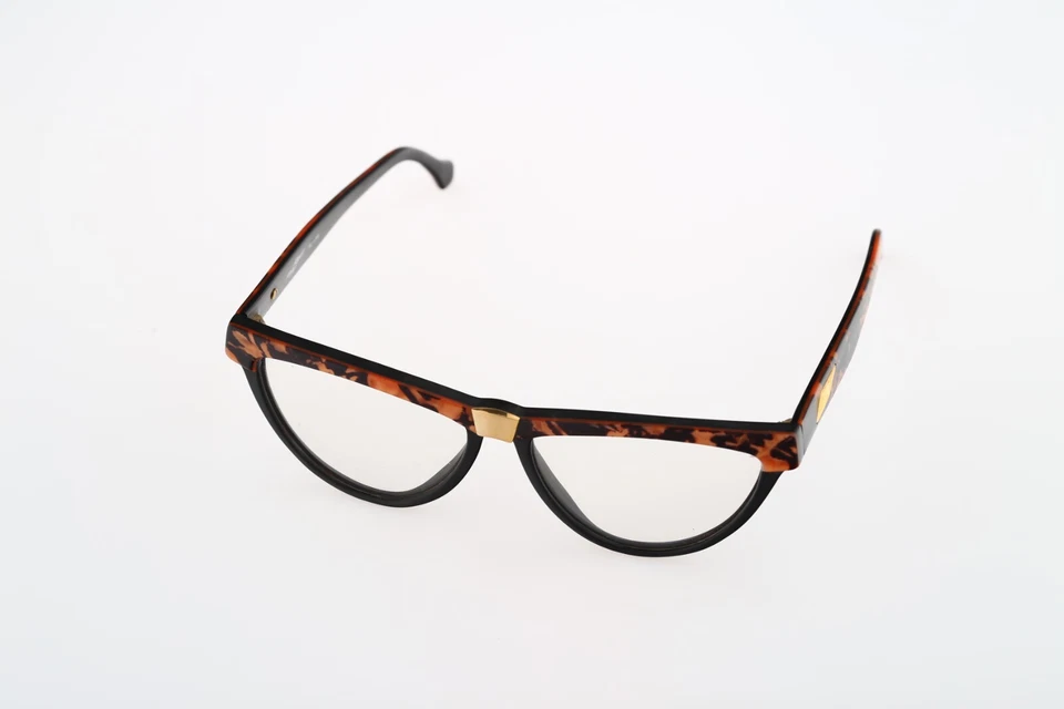 Robert Rudger 100 11 Vintage 90s black & honey cat eye glasses frames womens NOS - Image 3 of 4