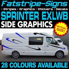 to fit MERCEDES SPRINTER EXLWB GRAPHICS STICKERS STRIPES CAMPER VAN MOTORHOME