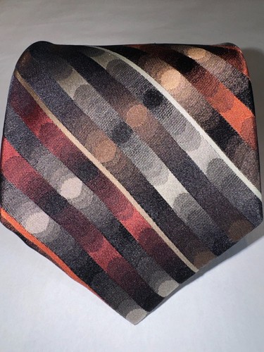 Jazzy - Arrow Men's Tie - Black Brown Rust - 100% Silk 60" x 3 1/2"