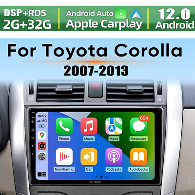 For Toyota Corolla 2007-2013 Multimedia Player Car Stereo Radio Carplay GPS Navi