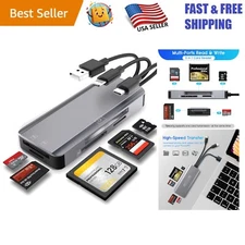 Durable Aluminum 5-in-1 Card Reader for Quick Transfers - iPhone/iPad Compatible