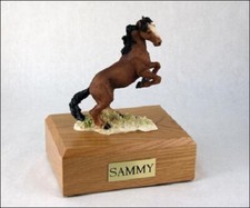 Horse Mustang Brown Figurine Funeral Cremation Urn Avail. 3 Dif Colors 4 Sizes