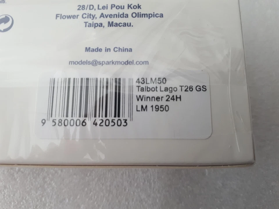 Spark 43LM50 1:43 Le Mans 1950 winner - Talbot-Lago T26 GS - Image 3 of 3