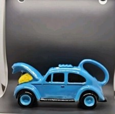 Vintage COOPERCRAFT Blue VW Beetle Car Ceramic Teapot Retro RARE COLLECTIBLE