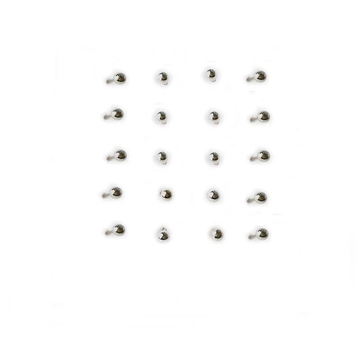 4 Orecchino Naso Piercing Nasino In Argento 925 Pallino 2 mm Rodiato - Immagine 2 di 2