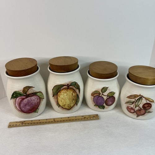 Vintage Keramik Obst Keksdose Kanister Küche Aufbewahrung Hyalyn MCM 4er Set - Bild 8 von 24
