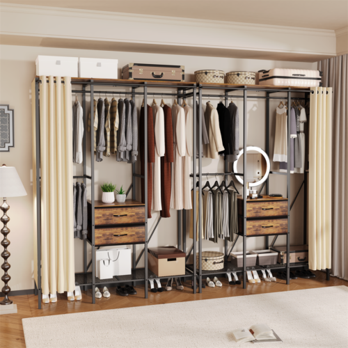 XXL Kleiderschrank offen Stoffschrank Schwerlast Garderobenschrank Kleiderstange - Bild 4 von 19