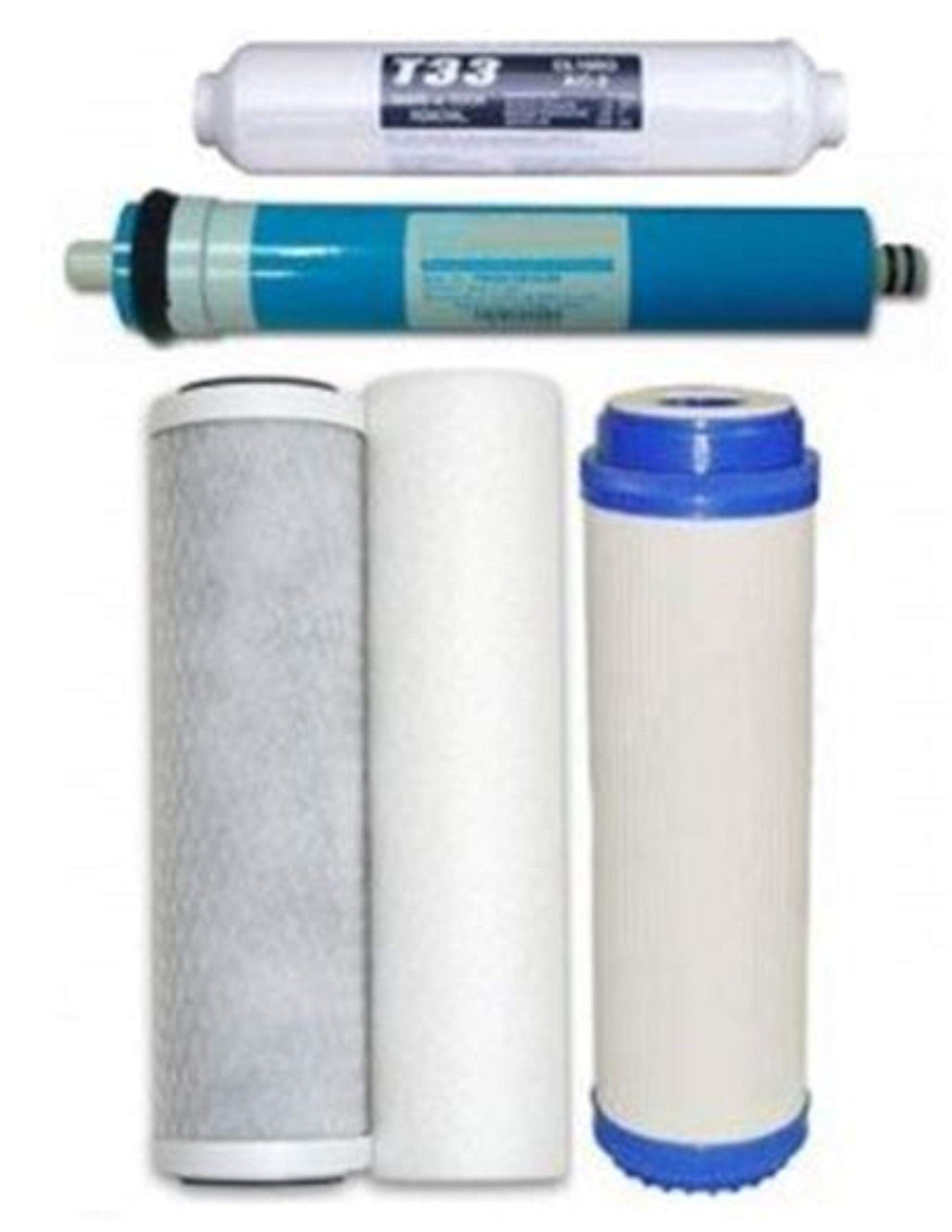 5 Pack Replacement Water Filter Kit with Sediment Carbon Block GAC Filters
