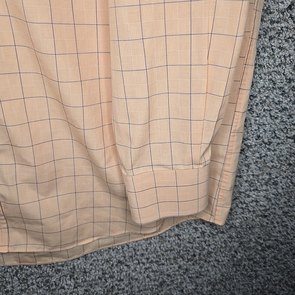 Camisa Jos A Bank Para Hombre Grande Naranja Cuadros Botones Viajero Algodón Informal Foto 3 de 4