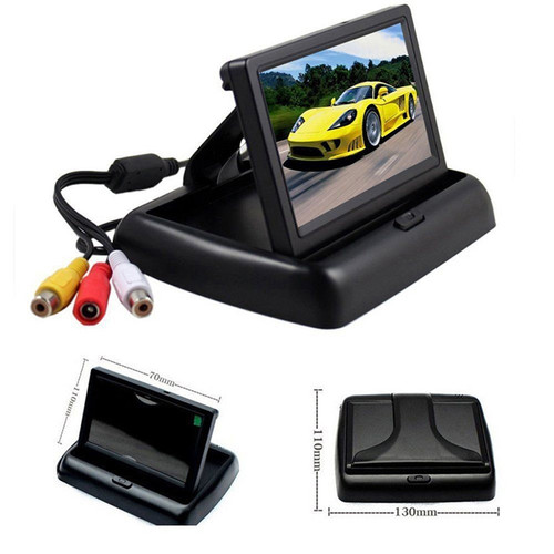 4.3 inch LCD Monitor Car Back Up DVD Video Screen HD Color Display Folding