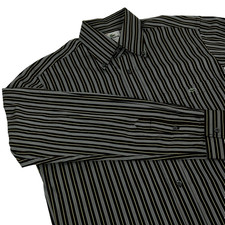 Lacoste Shirt Mens 38 US Small Brown Striped Long Sleeve Button Down Preppy