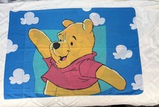 Disney Winnie the Pooh Piglet Character Pillowcase Blue Cloud Print