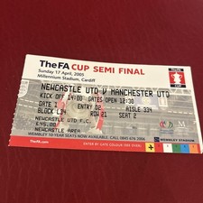 2005 FA Cup Semi Final Manchester United V Newcastle Match Ticket Stub