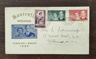 New ListingAustralia - 1954 - Royal Visit - 3 1/2d and 7 1/2d and  2/-  Blue - QE2 - FDC