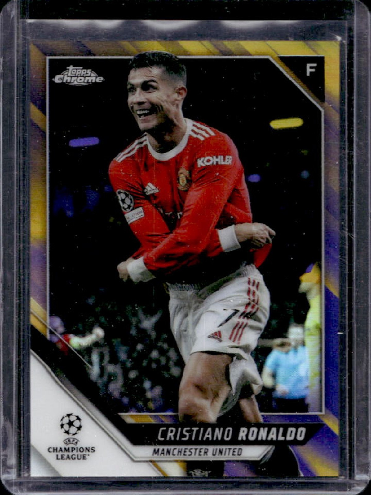2021 Topps Chrome UEFA Cristiano Ronaldo Purple & Gold Starball Refractor #10