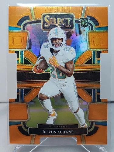 2023 Panini Select - Concourse De'Von Achane #63 Orange Prizm Die-Cut /499 (RC)