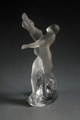 LALIQUE NUDE TWO DANCERS DEUX DANSEUSES GLASFIGUR