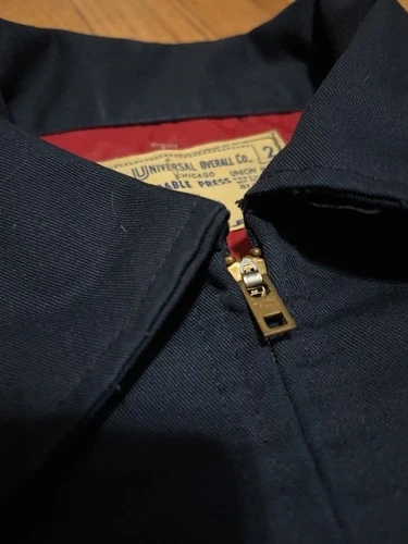 Vintage Universal Overall M&M Mars Work Jacket Mens Medium Navy Talon Zip Union image 11