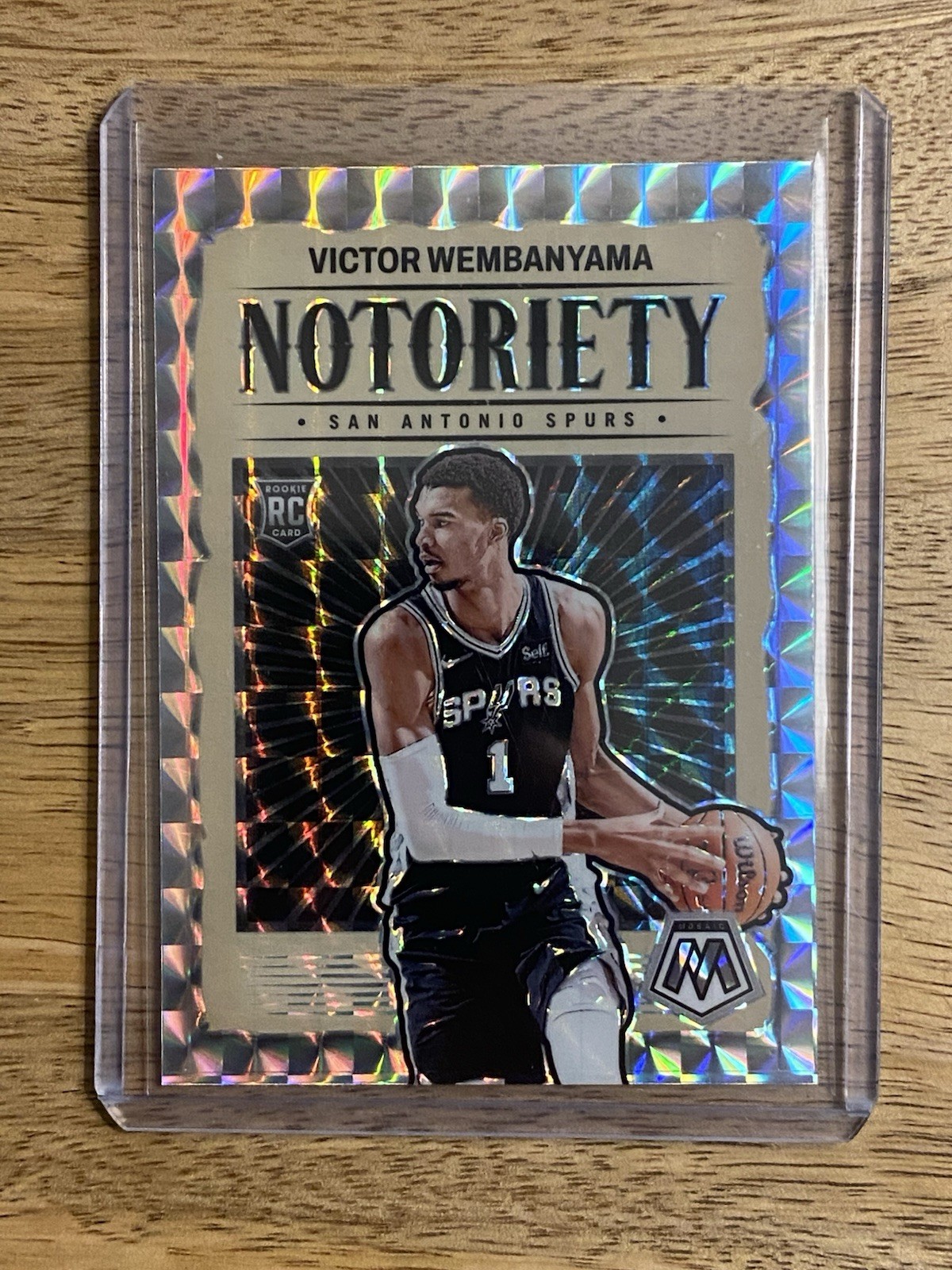 2023-24 Panini Mosaic Victor Wembanyama #5 RC Rookie Notoriety Silver Spurs
