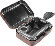 Mini Portable Ashtray - Carry-on Metal Windproof Pocket Car Ash Tray With Lid -