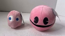 Pink Pac-Man Pink Ghost Lot Battle Royale Plush Arcade w/ Tags