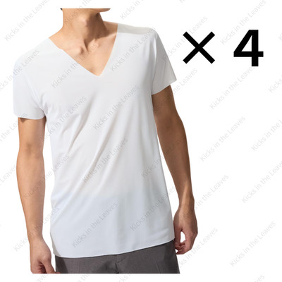 [4PCS SAME COLOR] UNIQLO AIRISM Deodorant Mesh V-Neck T XS-4XL Men 474252 NWT