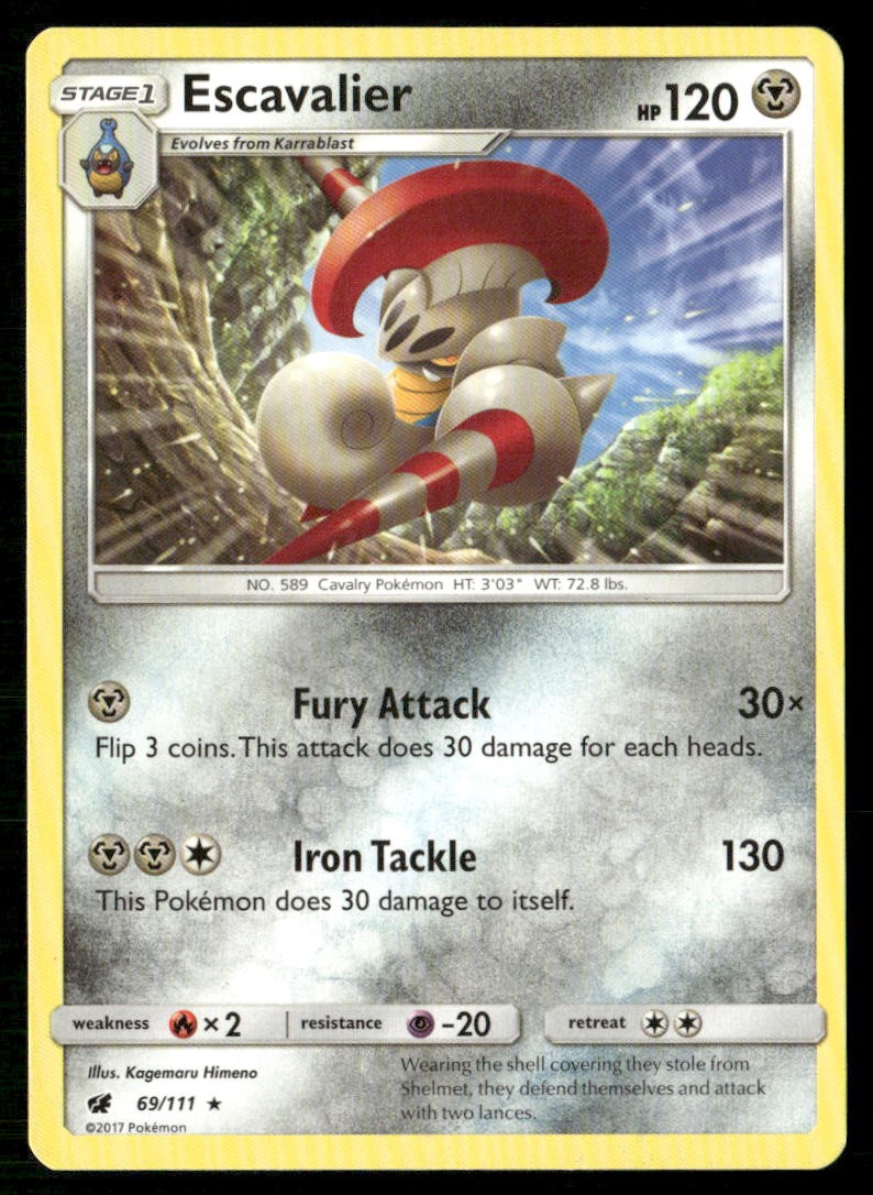 Escavalier 69/111 Rare Crimson Invasion Pokemon Moderately Played
