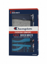 Champion Everyday Boys Comfort Boxer Briefs 4 In a Pack