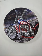 LOT OF 4 Easy Rider Plate Set & 1 Franklin Mint Softait Harley Collectible 