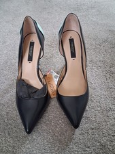 🌟🌟Zara Black And Mint Green Leather  Pointed Toe Shoes Size 3 BNWT REDUCED🌟🌟