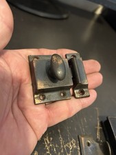 VINTAGE ARTS CRAFT COPPER WASH CAST IRON CABINET CUPBOARD DOOR LATCH LOCK CATCH