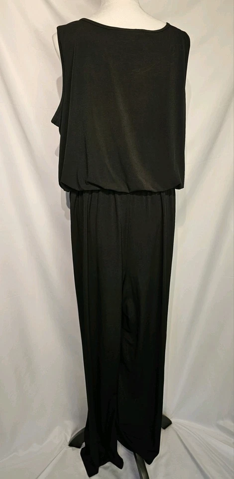 Mono largo negro Style & Co para mujer talla XL forrado en metal pierna ancha Foto 2 de 3